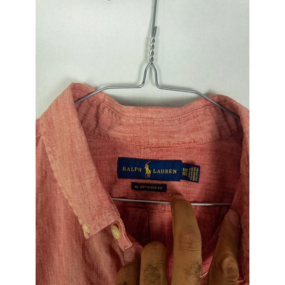 Polo Ralph Lauren RL Untucked Coral Button Down Shirt‎ Long Sleeve NWT Mens 1XB